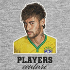 Neymar Jr Badge Men's Hoodie – grey close-up detail shot of the Neymar Jr Players Couture logo design