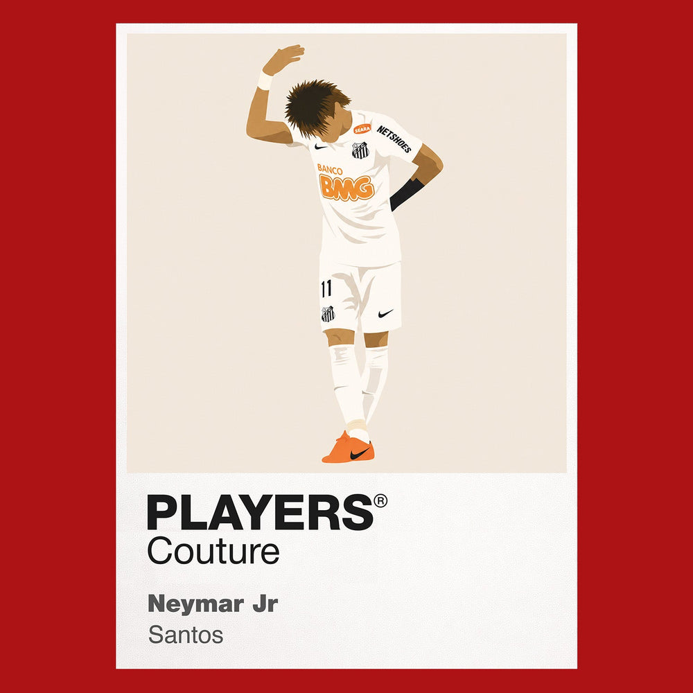 Neymar Jr Santos red Icon Frame artwork detail
