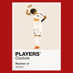 Neymar Jr Santos red Icon Frame artwork detail