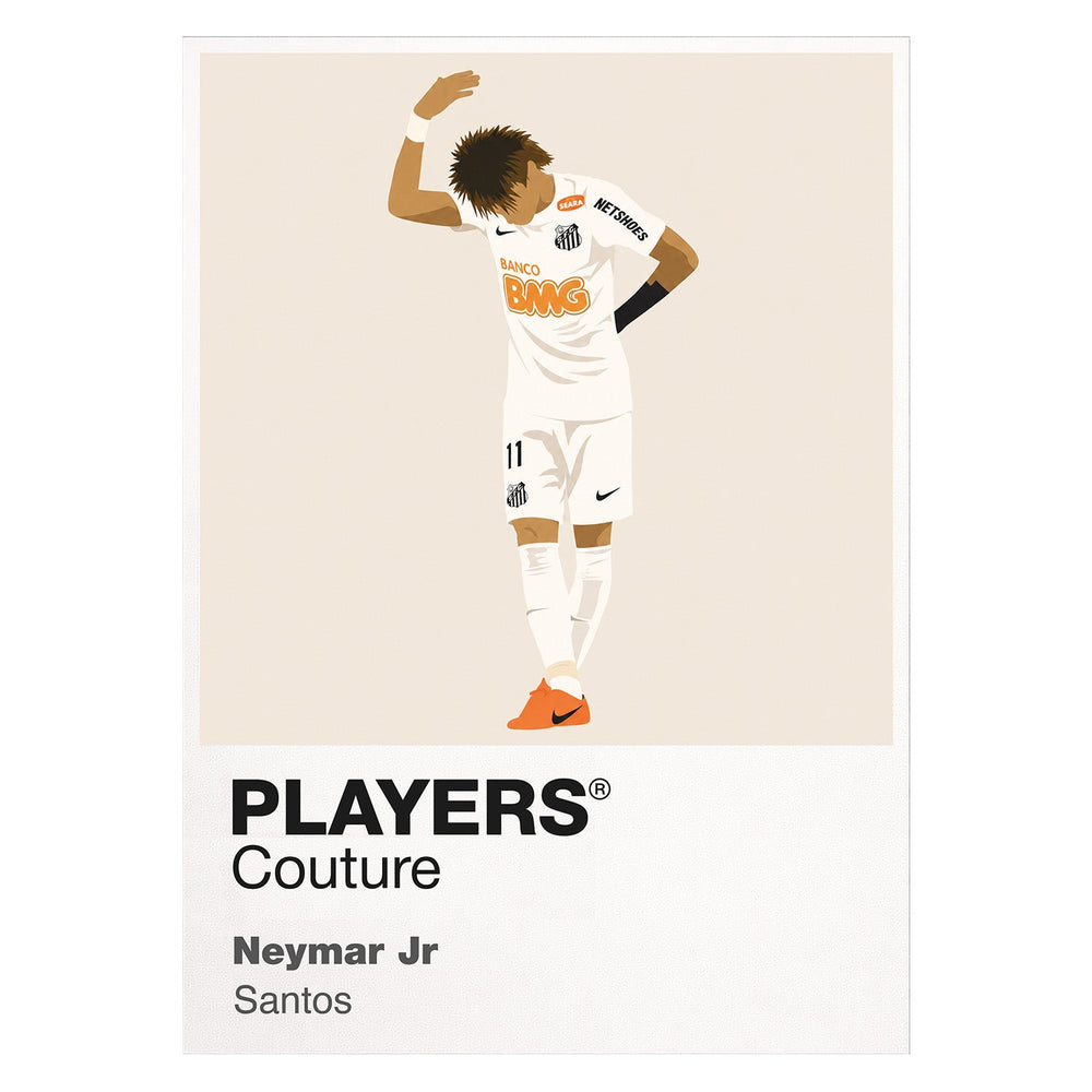 Neymar Jr Santos white Icon Frame artwork detail