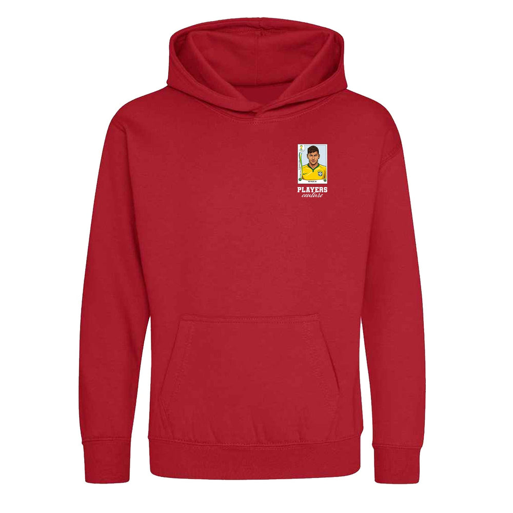 Neymar Jr World Cup Sticker Kids Hoodie – neymar jr sticker kids red hoodie Players Couture design