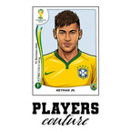 Neymar Jr World Cup Sticker Men's T-Shirt – white close-up detail shot of the Neymar Jr Players Couture logo design