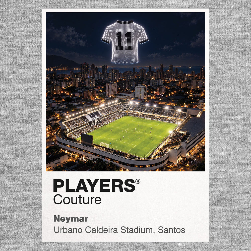 Neymar Santos number 10 Icons in Lights Frame artwork in grey