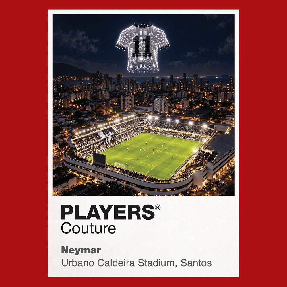 Neymar Santos number 10 Icons in Lights Frame artwork in red