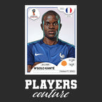 N’Golo Kanté World Cup Sticker Men's T-Shirt – black close-up detail shot of the N’Golo Kanté World Cup Players Couture logo