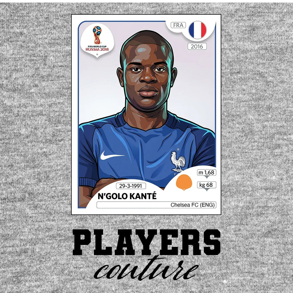 N’Golo Kante World Cup Sticker Kids T-Shirt – ngolo kante grey Players Couture design