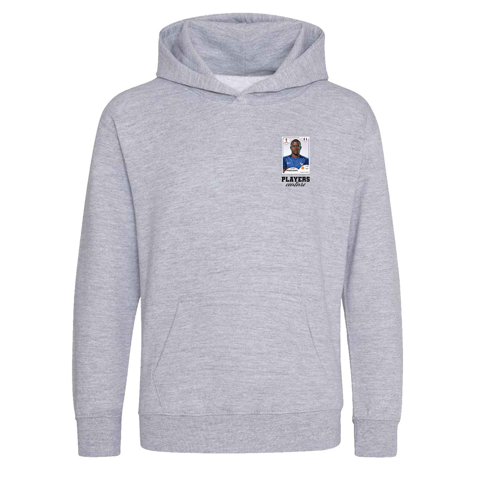 N’Golo Kante World Cup Sticker Kids Hoodie – ngolo kante sticker kids grey hoodie Players Couture design