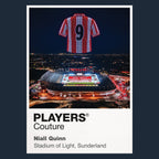 Niall Quinn Sunderland number 9 Icons in Lights Frame artwork in navy