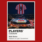 Niall Quinn Sunderland number 9 Icons in Lights Frame artwork in red