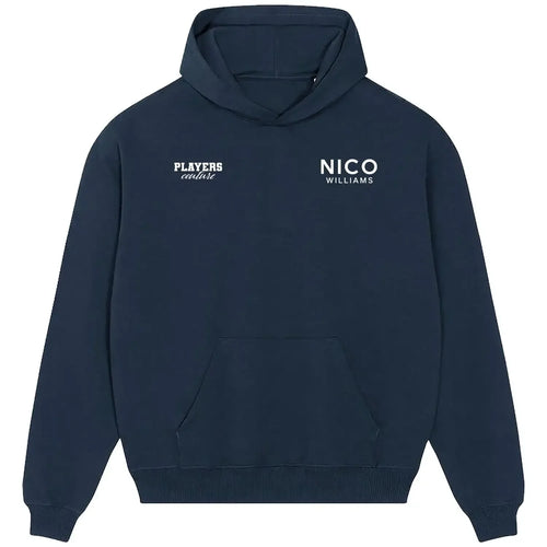 Nico Williams hoodie – navy men's hoodie featuring the Nico Williams Players Couture logo