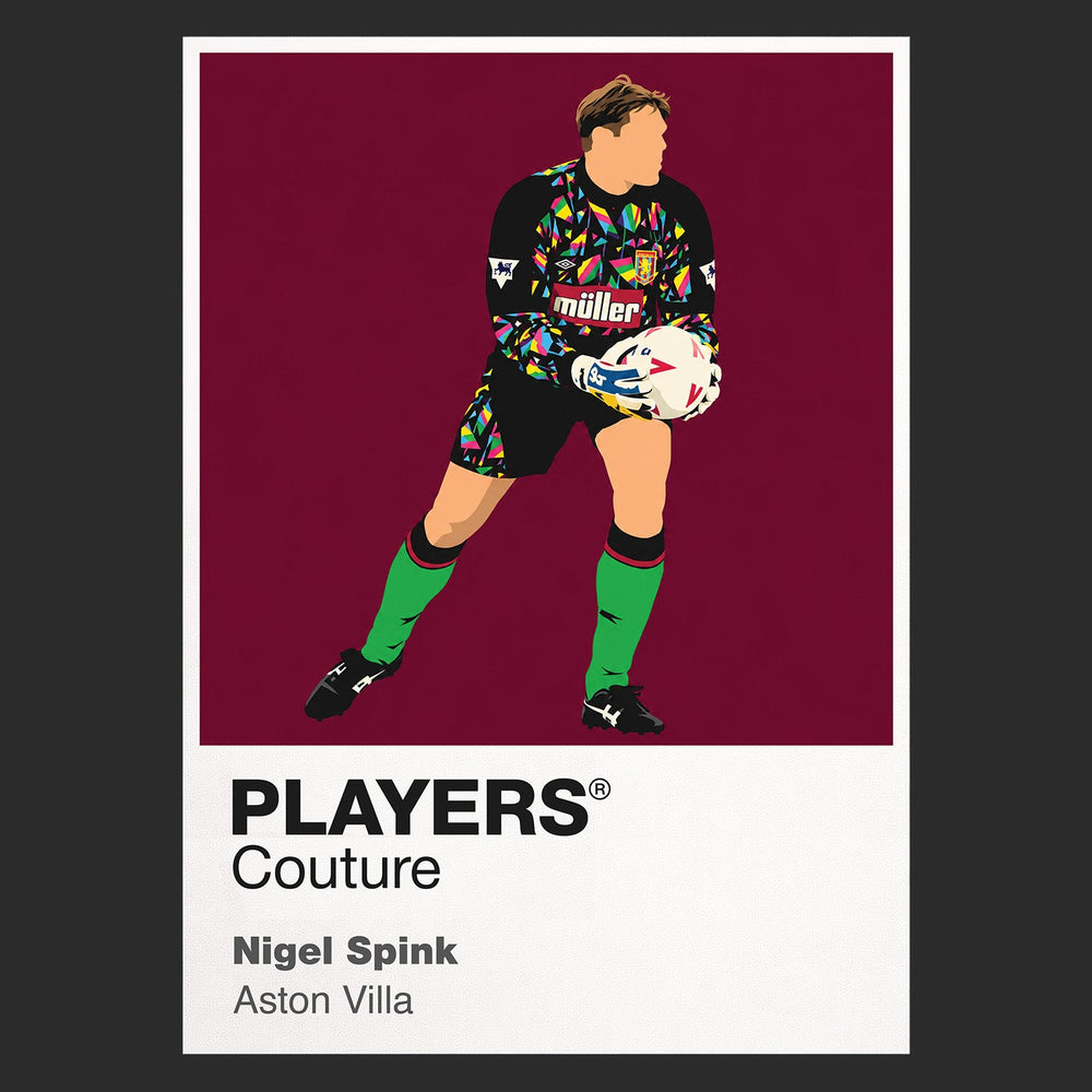 Nigel Spink Aston Villa Icon Frame artwork in black
