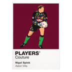 Nigel Spink Aston Villa Icon Frame artwork in white