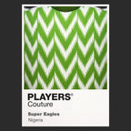 Nigeria Classic Football Shirt Colours Frame Men's T-Shirt – black close-up detail shot of the Nigeria Players Couture logo