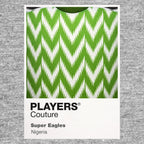 Nigeria Classic Football Shirt Colours Frame Men's T-Shirt – grey close-up detail shot of the Nigeria Players Couture logo