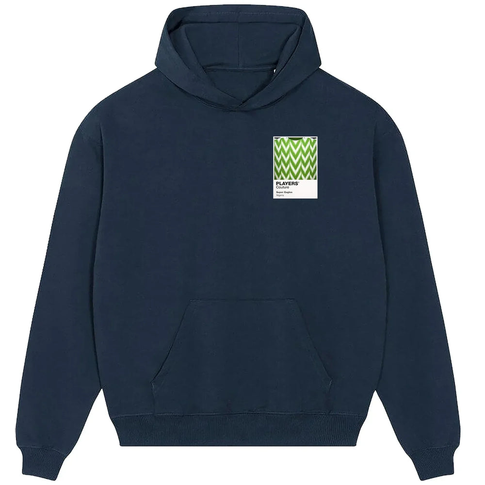 Nigeria hoodie – navy men's hoodie featuring the Nigeria Players Couture logo