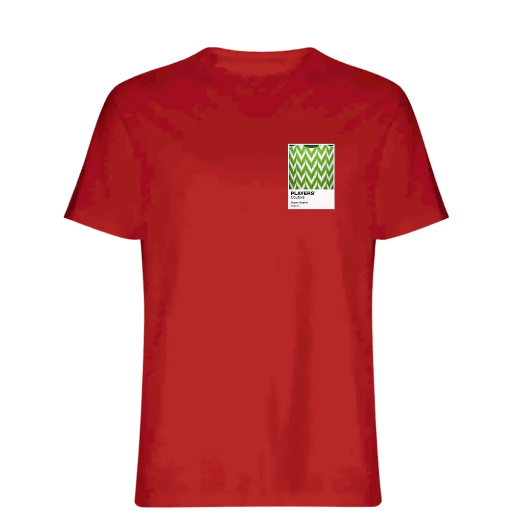 Nigeria t-shirt – red men's t-shirt featuring the Nigeria Players Couture logo