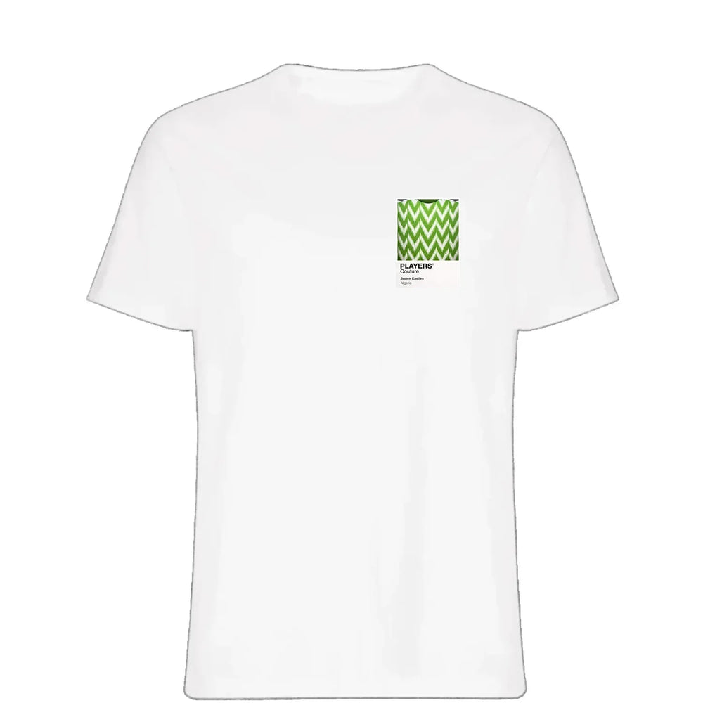 Nigeria t-shirt – white men's t-shirt featuring the Nigeria Players Couture logo