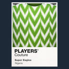 Nigeria Classic Football Shirt Colours Frame Men's T-Shirt – navy close-up detail shot of the Nigeria Players Couture logo