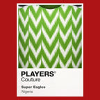 Nigeria Classic Football Shirt Colours Frame Men's T-Shirt – red close-up detail shot of the Nigeria Players Couture logo