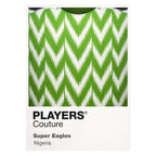 Nigeria Classic Football Shirt Colours Frame Men's T-Shirt – white close-up detail shot of the Nigeria Players Couture logo