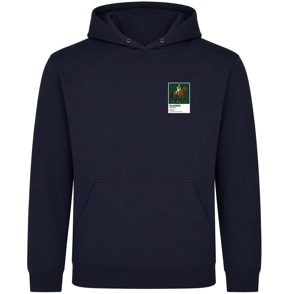 Nijinsky horse racing hoodie – mens navy hoodie view