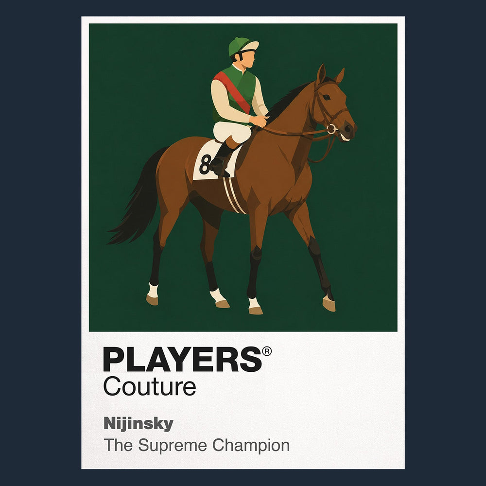 Nijinsky horse racing hoodie – navy view