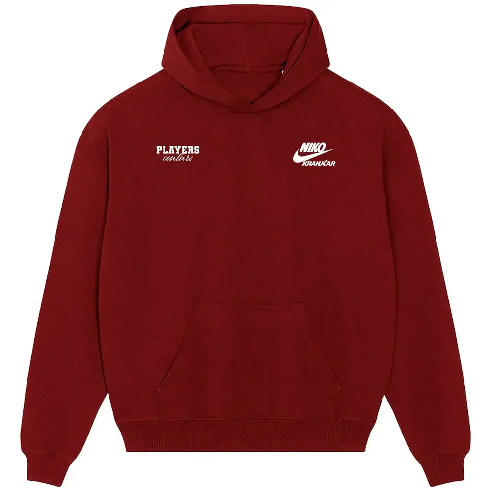 Niko Kranjcar hoodie – red men's hoodie featuring the Niko Kranjcar Players Couture logo