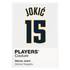 Nikola Jokic 15 Jersey Frame Men's T-Shirt – white close-up detail shot of the Nikola Jokic Players Couture logo design