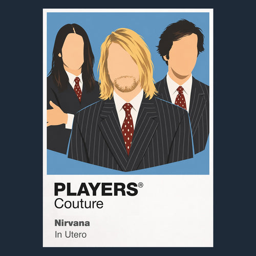 Nirvana Nirvana's unpolished three-piece silhouette and Pacific Northwest stage identity Icon Frame artwork in navy