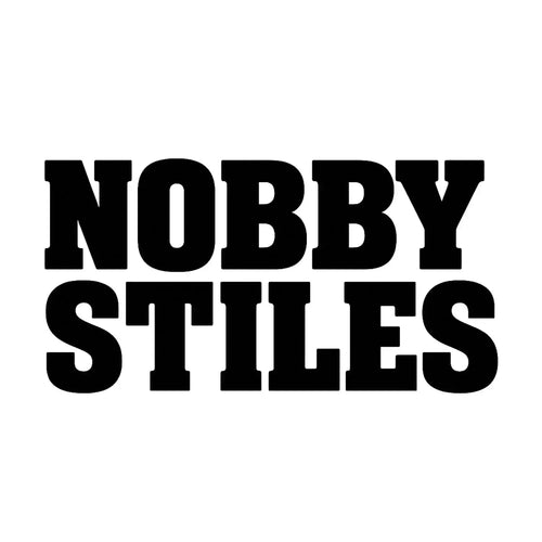 Nobby Stiles Logo Men's T-Shirt – white close-up detail shot of the Nobby Stiles Players Couture logo design