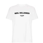 Noel Gallagher t-shirt – white men's t-shirt with black Noel Gallagher letters and Players Couture logo on the chest