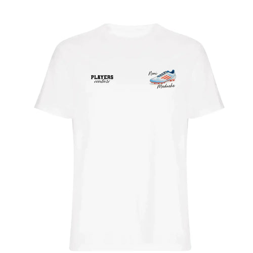Noni Madueke t-shirt – white men's t-shirt featuring the Noni Madueke Players Couture logo