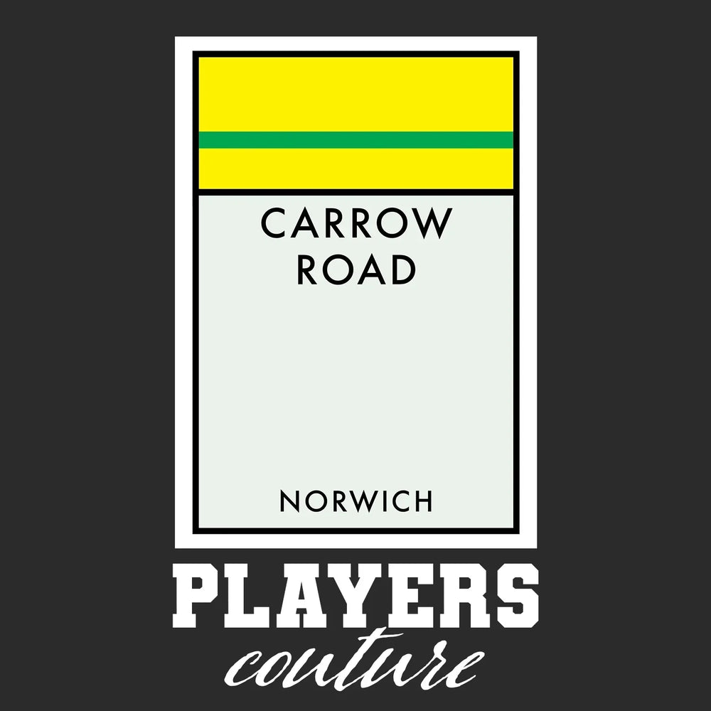 Norwich City Monopoly Card hoodie – black men's hoodie with white Norwich City Monopoly Card letters and Players Couture