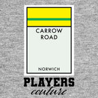 Norwich City hoodie – grey men's hoodie with black Norwich City letters and Players Couture logo on the chest