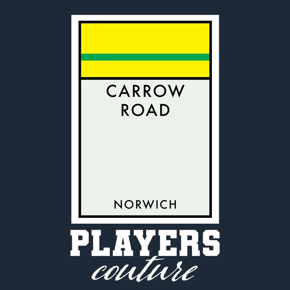 Norwich City Monopoly Card hoodie – navy men's hoodie with white Norwich City Monopoly Card letters and Players Couture logo