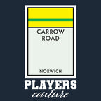 Norwich City Monopoly Card hoodie – navy men's hoodie with white Norwich City Monopoly Card letters and Players Couture logo