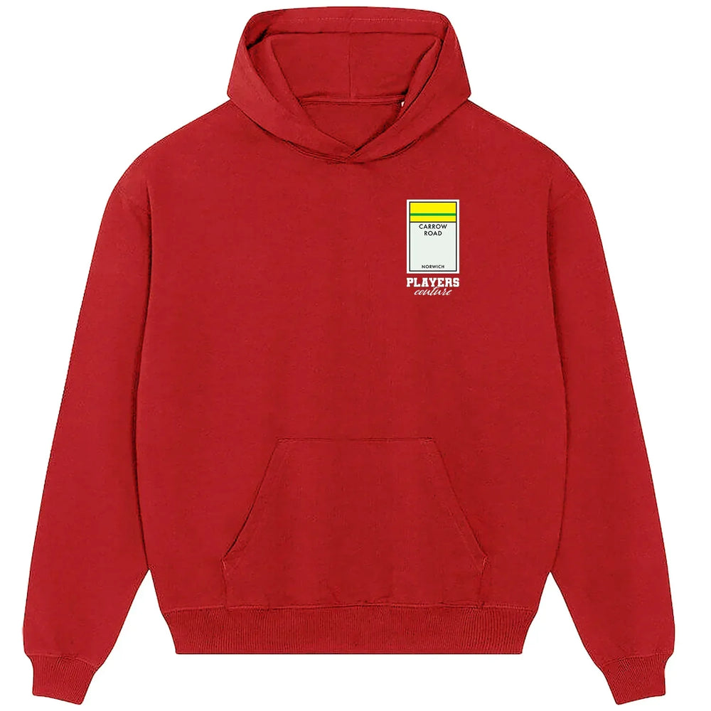 Norwich City Monopoly Card hoodie – black men's hoodie with white Norwich City Monopoly Card letters and Players Couture