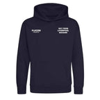 Not From Liverpool Madame hoodie – navy kids' hoodie featuring the Not From Liverpool Madame Players Couture logo