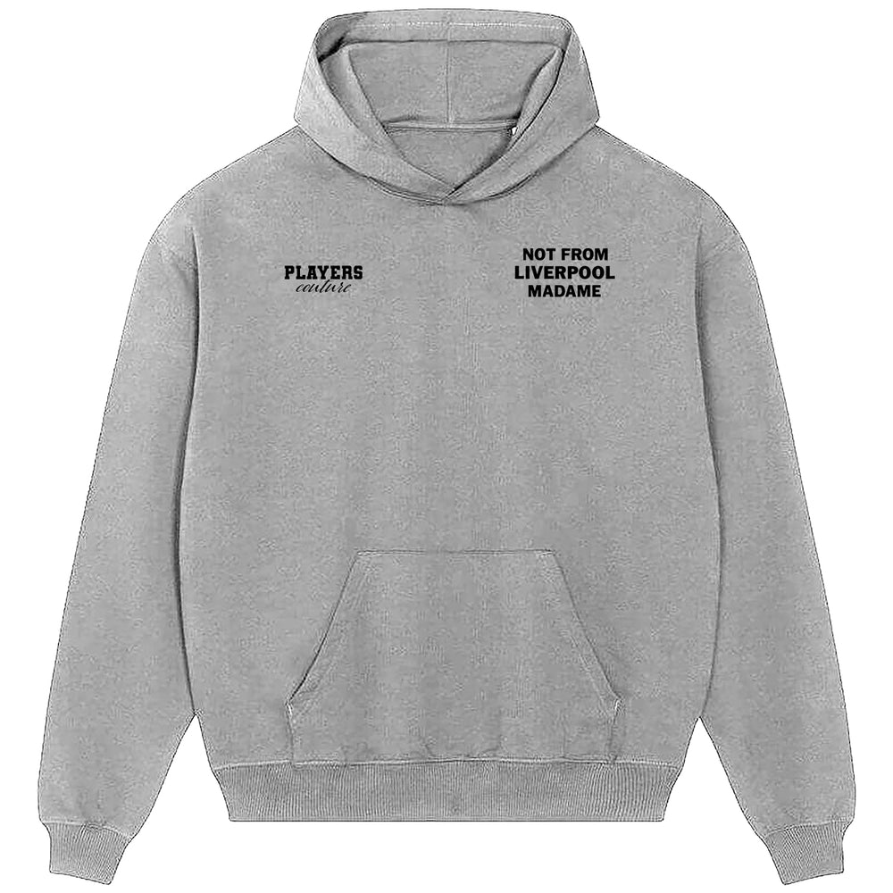 Not From Liverpool Madame Logo Players Couture Men's Casual Hoodie Gray