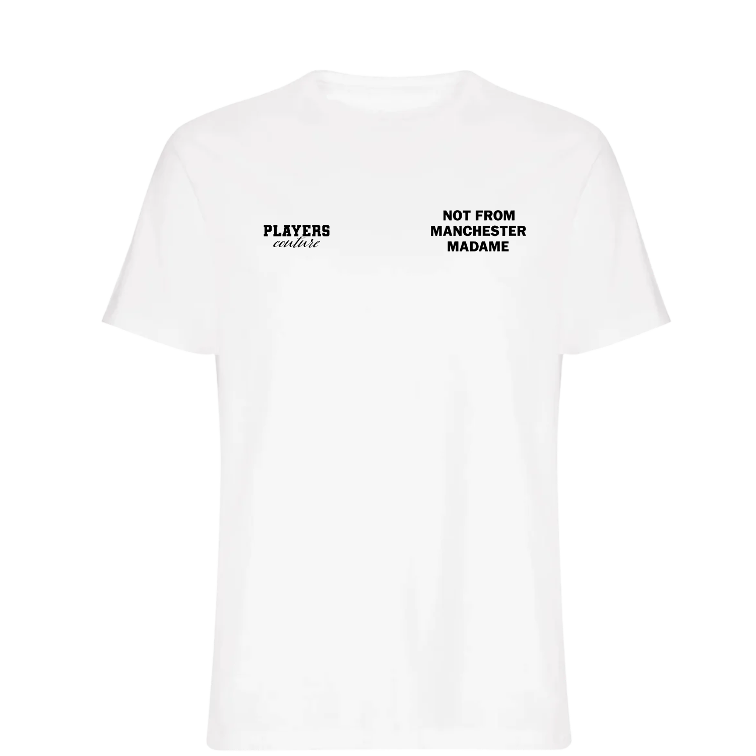 Not From Manchester Madame Toy Logo Players Couture Mens T-Shirt White