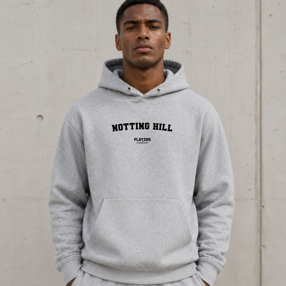 Notting Hill name-print hoodie - grey