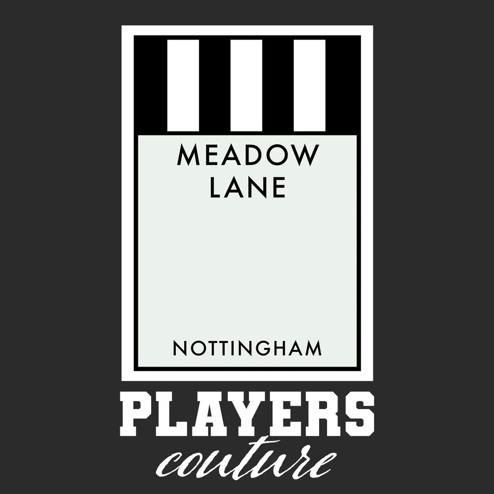Notts County Monopoly Card hoodie – black men's hoodie with white Notts County Monopoly Card letters and Players Couture