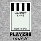 Notts County Monopoly Card hoodie – grey men's hoodie with black Notts County Monopoly Card letters and Players Couture logo