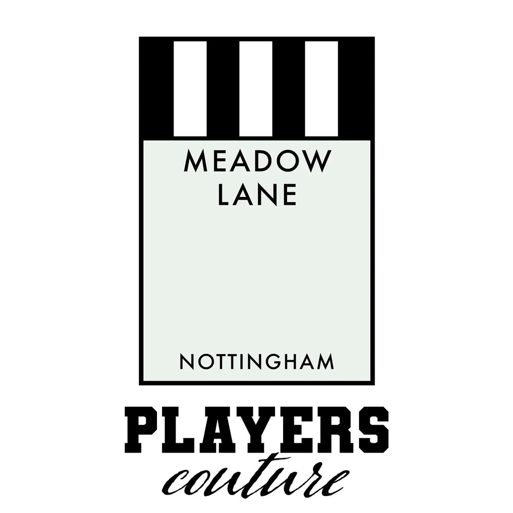 Notts County Monopoly Card hoodie – white men's hoodie with black Notts County Monopoly Card letters and Players Couture