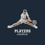 Novak Badge Men's Hoodie – white close-up detail shot of the Novak Players Couture logo design
