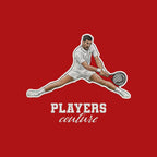 Novak Badge Men's Hoodie – white close-up detail shot of the Novak Players Couture logo design