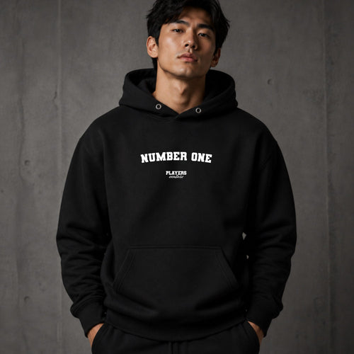 Number One name-print hoodie - black