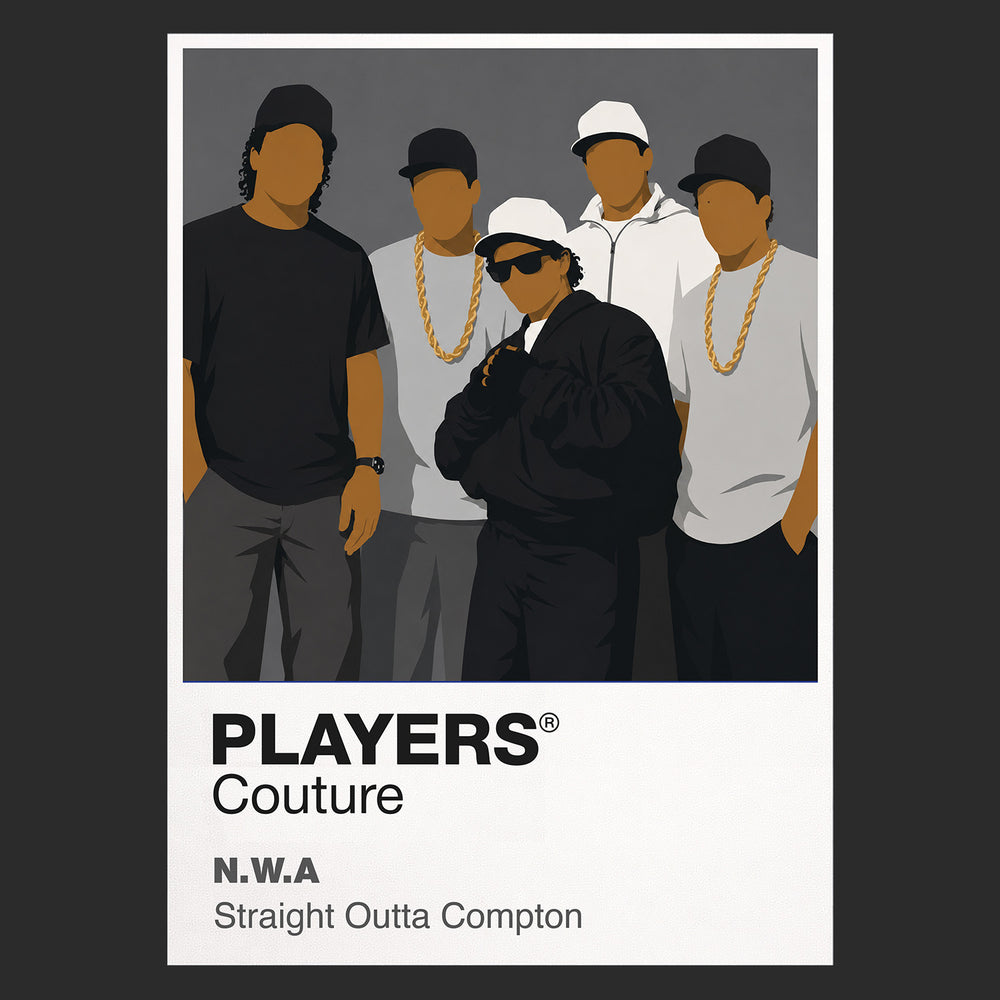 NWA Music Icon Frame Men's T-Shirt in Black - Players Couture Fanwear