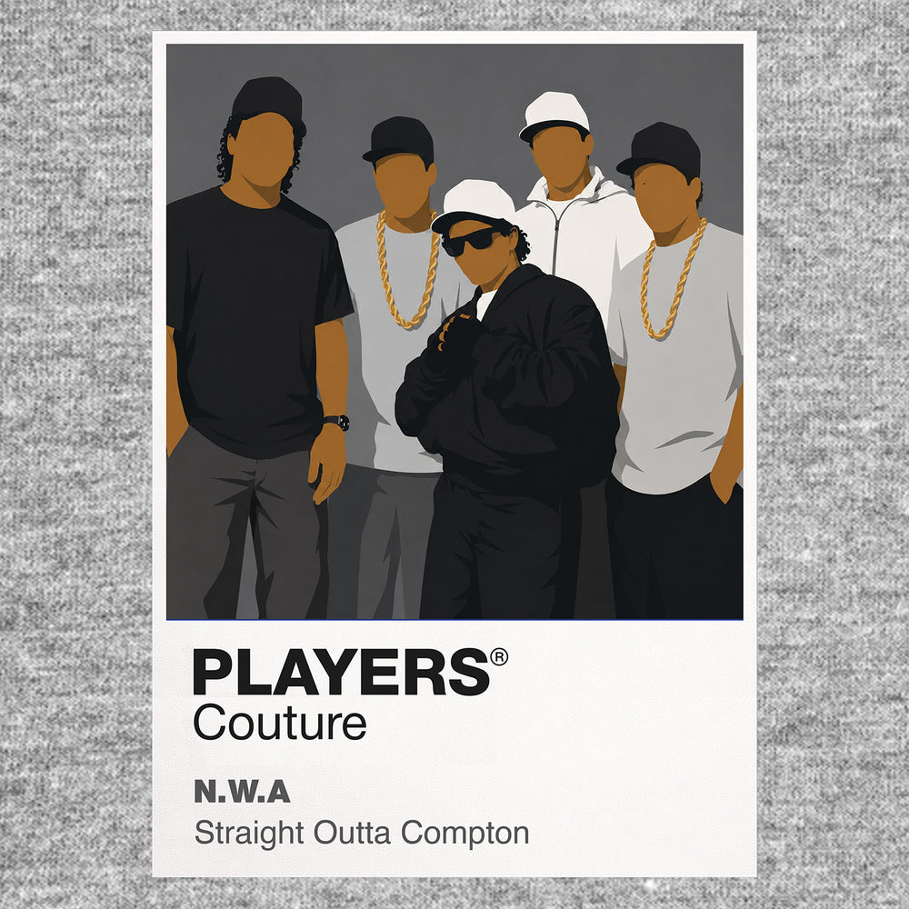 NWA Music Icon Frame Men's T-Shirt in Gray - Players Couture Fan Apparel