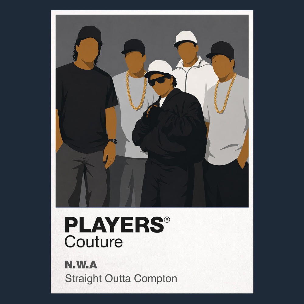 NWA Music Icon Frame Men's T-Shirt in Navy - Players Couture Fan Fashion
